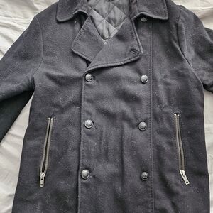 Men's Black Double-Breasted Coat